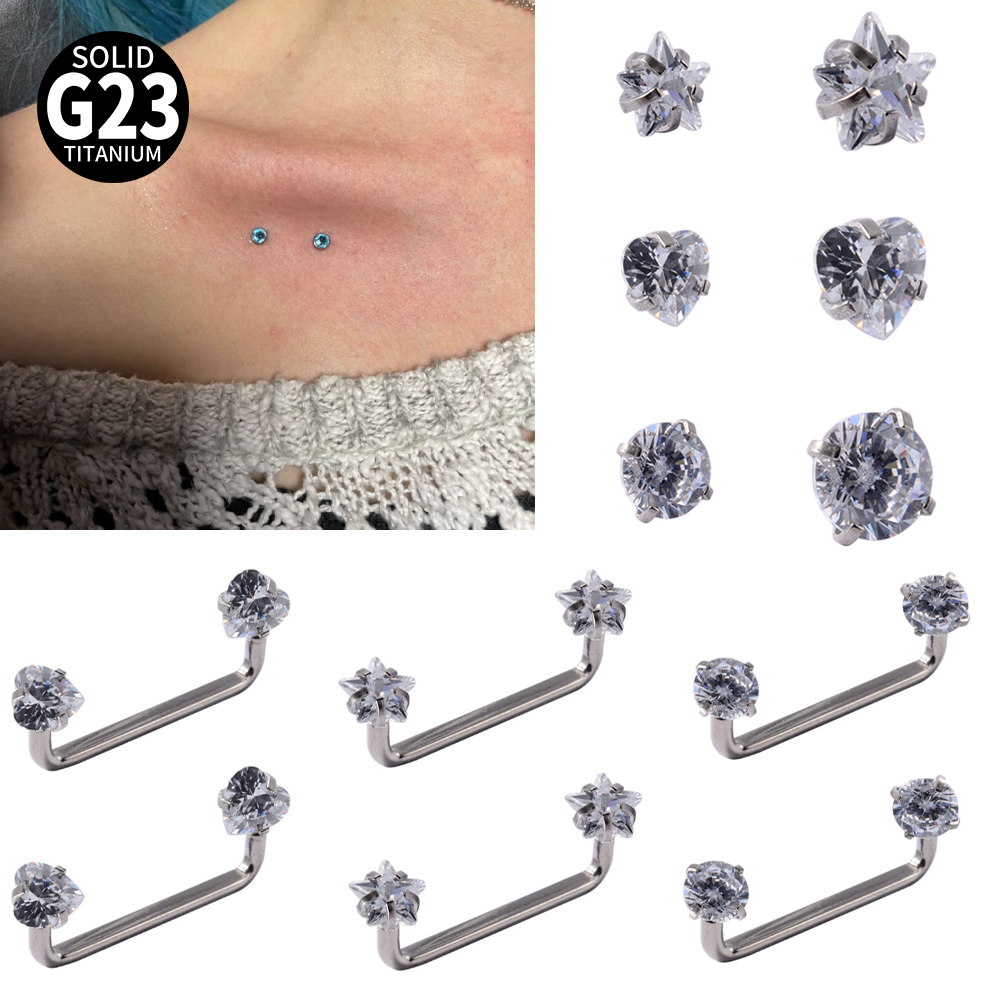 Body Jewelry Implant Grade - 3-1PCS Implant เกรดไทเทเนียม Microdermal พื้นผิวเจาะ Barbells