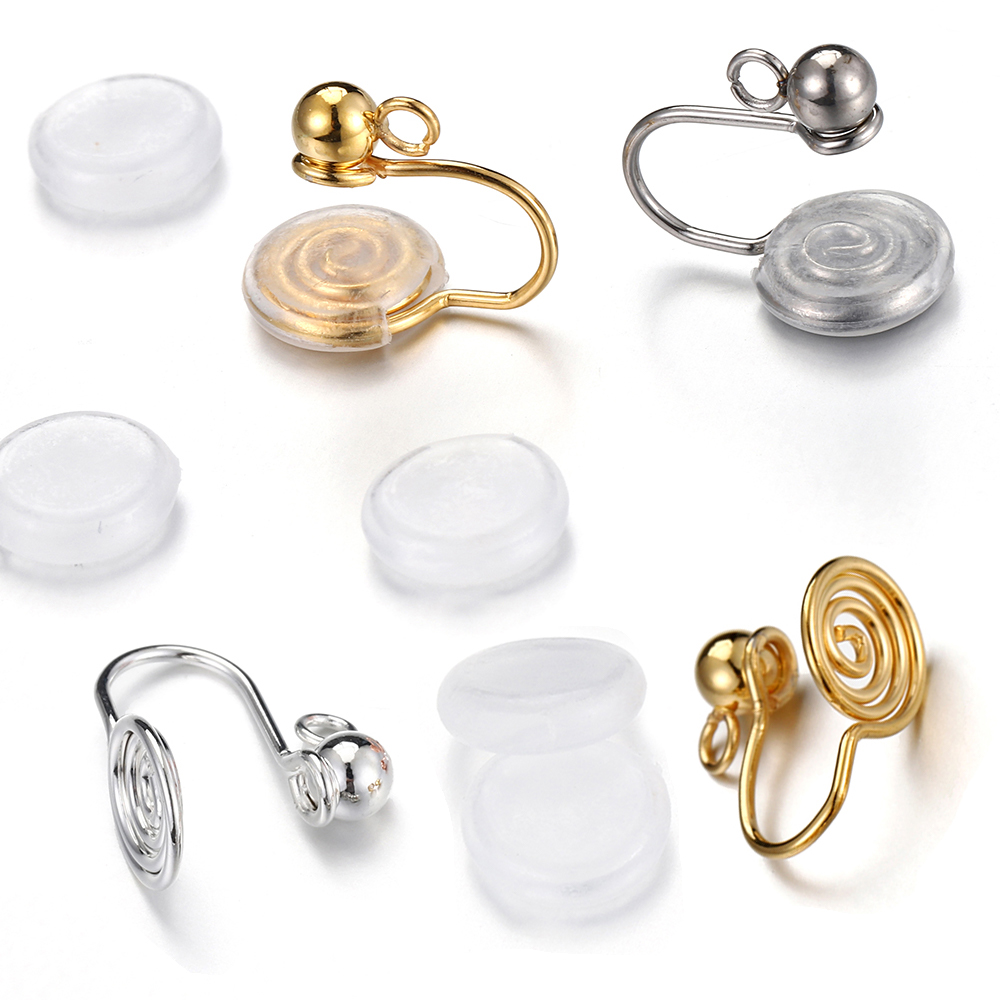 Body Jewelry Kit - ต่างหูแบบหนีบสแตนเลส 10 ชิ้น แบบเกลียว สำหรับคนไม่เจาะหู อุปกรณ์แปลงรูปแบบสำหรับทำเครื่องประดับ