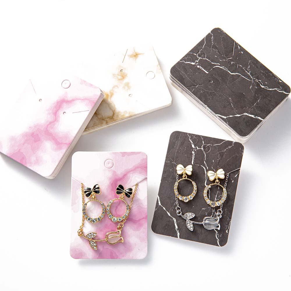 Body Jewelry Holder - 50pcs หินอ่อนต่างหูการ์ดแสดงผลสําหรับสร้อยคอเครื่องประดับบรรจุภัณฑ์ขาย Organizer ขนาดเล็กธุรกิจวัสดุอุปกรณ์