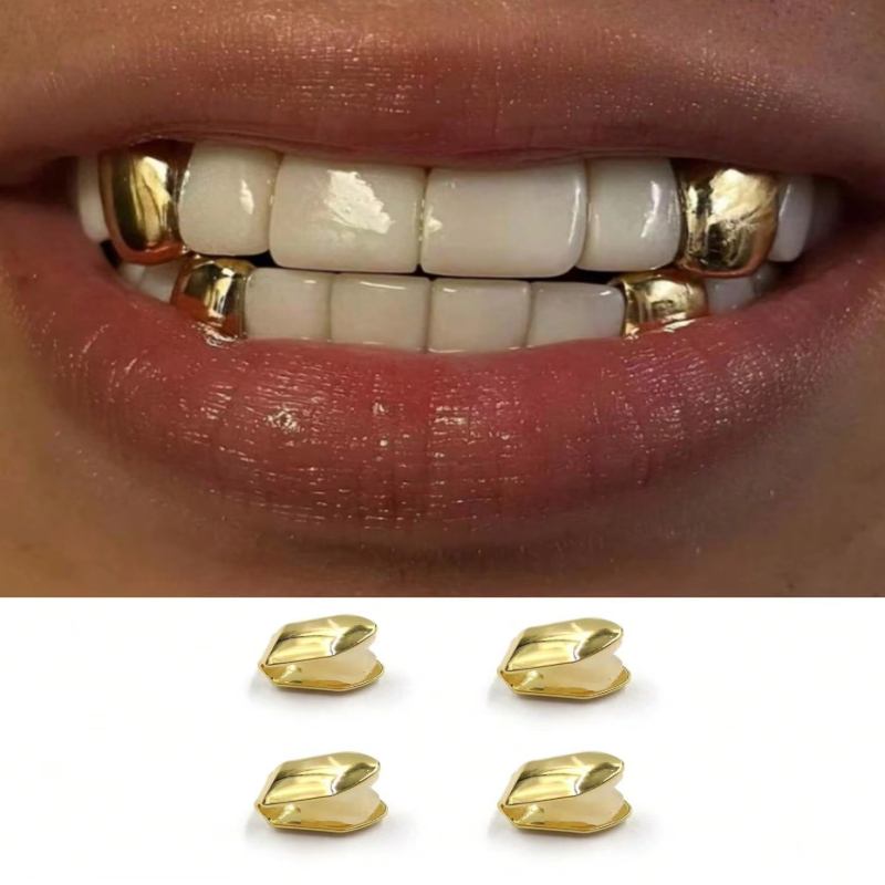 Body Jewelry Kit - ชุดอุปกรณ์ทำฟันปลอมโลหะแบบฮิปฮอป แร็ปเปอร์ 1/2/3/4 ชิ้น แบบฟันเดี่ยว แบบฟันบน-ล่าง
