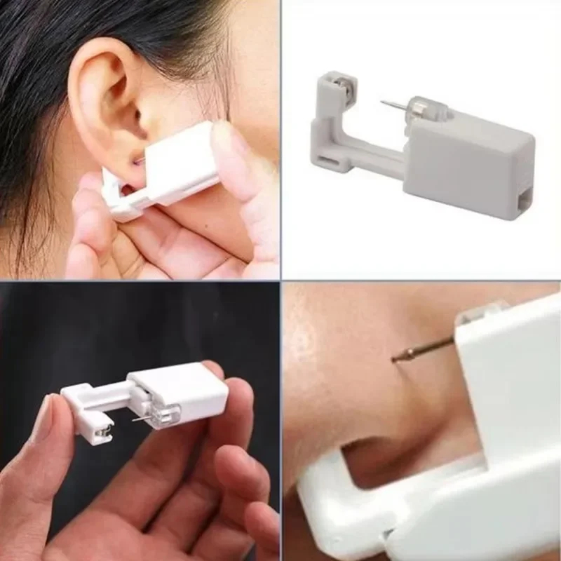 Body Jewelry Kit - ชุดอุปกรณ์เจาะหูแบบปลอดภัย 1-10 ชิ้น สำหรับผู้หญิงและผู้ชาย แบบใช้แล้วทิ้ง พลาสติกสีขาว