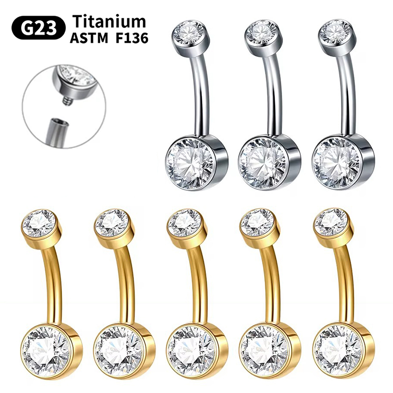 Belly Bar Titanium - 5/10Pcs ไทเทเนียมแหวน 14G 6 มม.8 มม.10