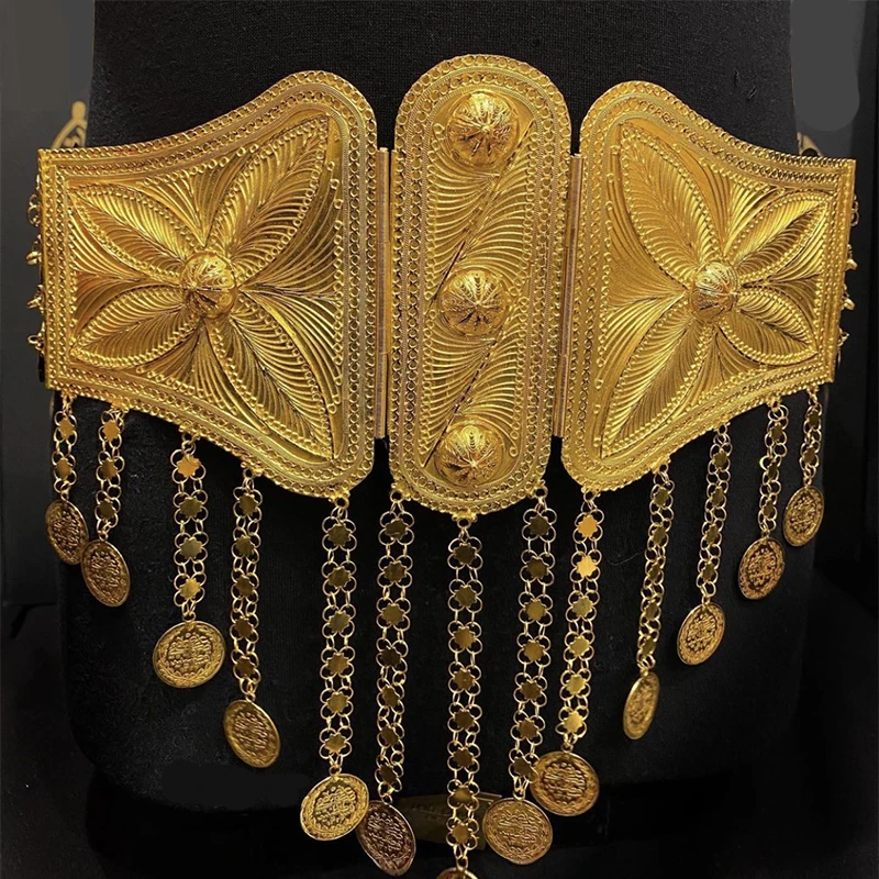 Body Jewelry Gold Plated - เคิร์ดหรูหราเครื่องประดับงานแต่งงาน Gold Plated CHAIN เข็มขัดสําหรับเจ้าสาว VINTAGE