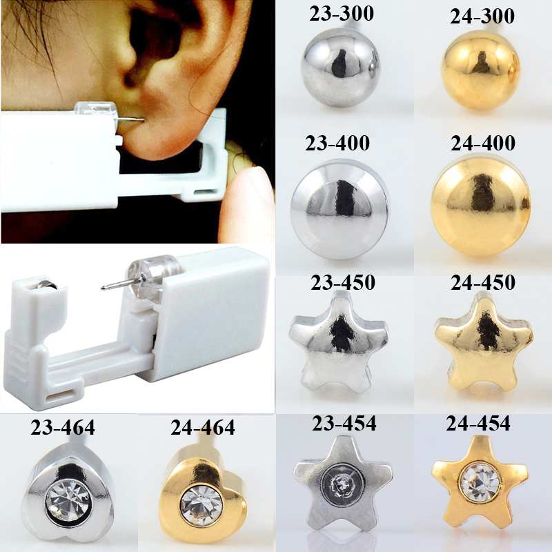 Body Jewelry Jewelry Box - ชุด tindik telinga เจาะหูแบบใช้แล้วทิ้งปลอดภัย24ชิ้น/กล่องอุปกรณ์เจาะหูทำจากเหล็ก316L ปลอดเชื้อเครื่องมือเจาะต่างหูเครื่องประดับ