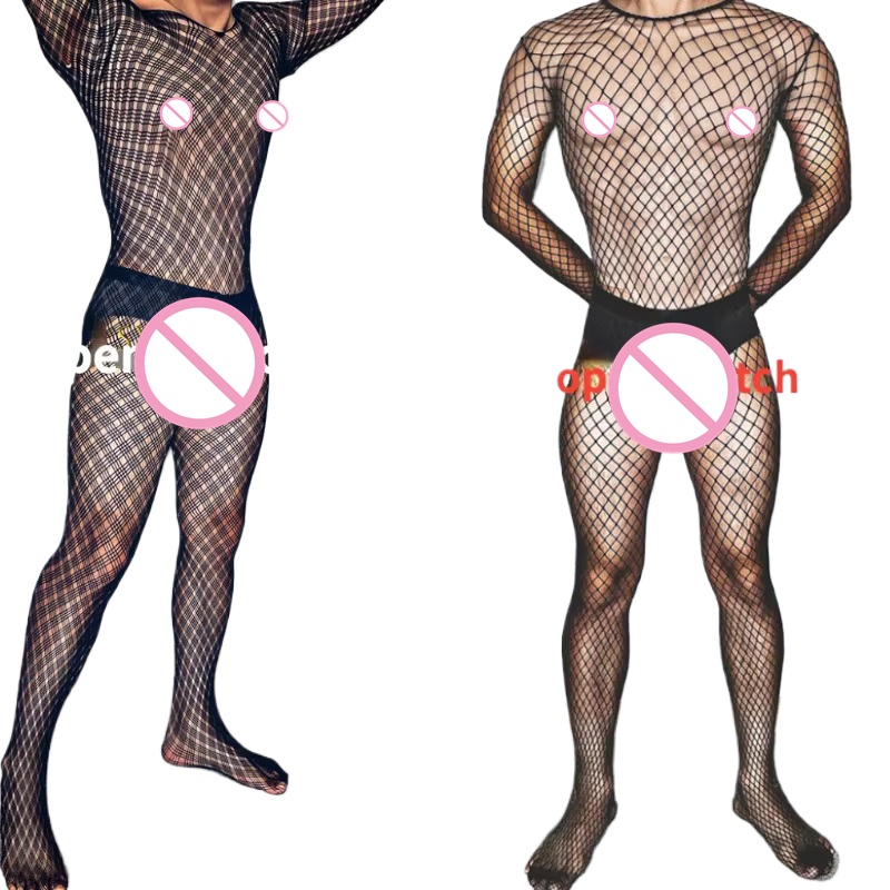 Body Jewelry Plus - Plus ขนาดชายสีดําเซ็กซี่ชุดชั้นใน Fishnet ถุงน่องชายชุดชั้นใน Exotic ชุดชั้นในสําหรับ