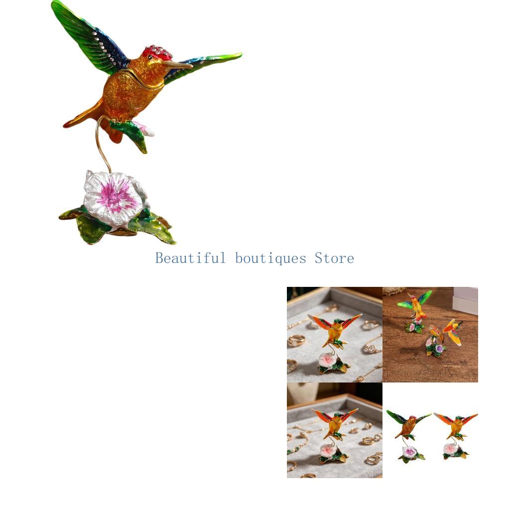 Body Jewelry Jewelry Box - U4LF กล่องใส่เครื่องประดับโต๊ะเครื่องแป้งทรงนกฮัมมิ่งเบิร์ดและขนาดกะทัดรัด