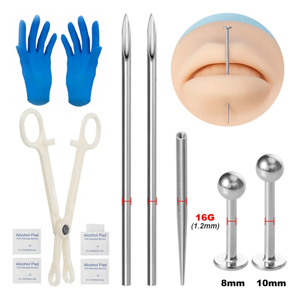 Body Jewelry Kit - ชุดอุปกรณ์เจาะร่างกายแบบปลอดเชื้อระดับมืออาชีพ พร้อมเข็มคาทเทอร์และแคนนูลา