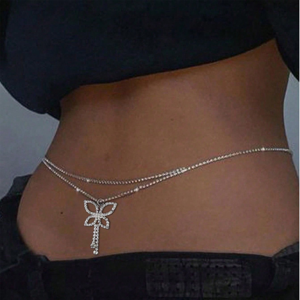 Body Jewelry Jewelry Box - สร้อยคาดเอวสำหรับผู้หญิง ประดับด้วยคริสตัล สร้อยคาดเอวแวววาว หรูหรา ทันสมัย มีสไตล์