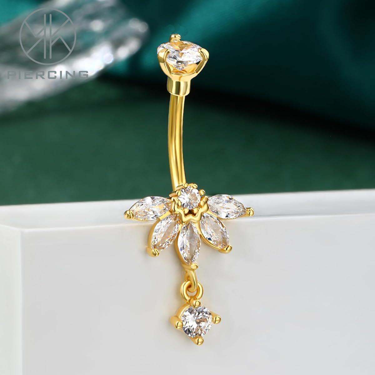 แหวนปุ่มท้องออกแบบโลตัส 14G Da - Belly Bar Titanium บทวิจารณ์และราคา