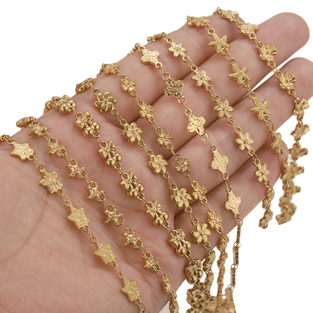 โซ่สแตนเลสสตีลรูปดาวดอกไม้ 1 เ - Body Jewelry Chain บทวิจารณ์และราคา