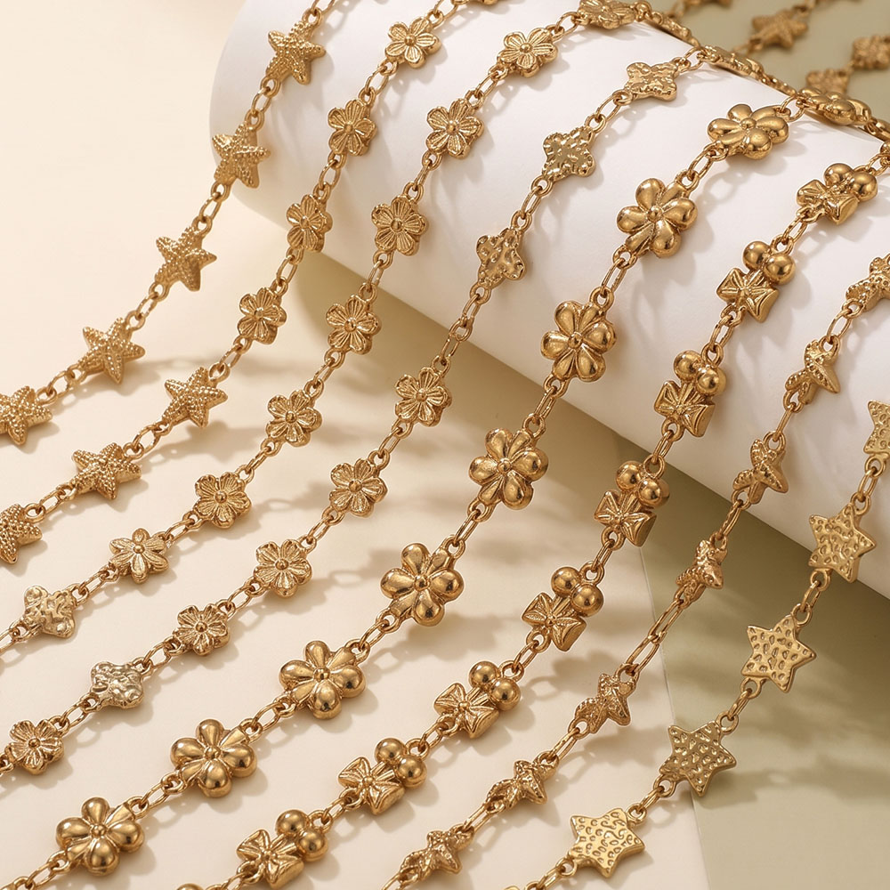 โซ่สแตนเลสสตีลรูปดาวดอกไม้ 1 เ - Body Jewelry Chain บทวิจารณ์และราคา