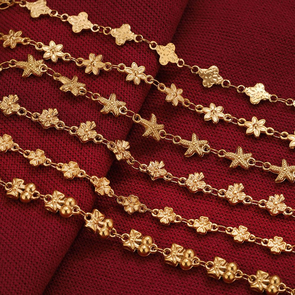 โซ่สแตนเลสสตีลรูปดาวดอกไม้ 1 เ - Body Jewelry Chain บทวิจารณ์และราคา