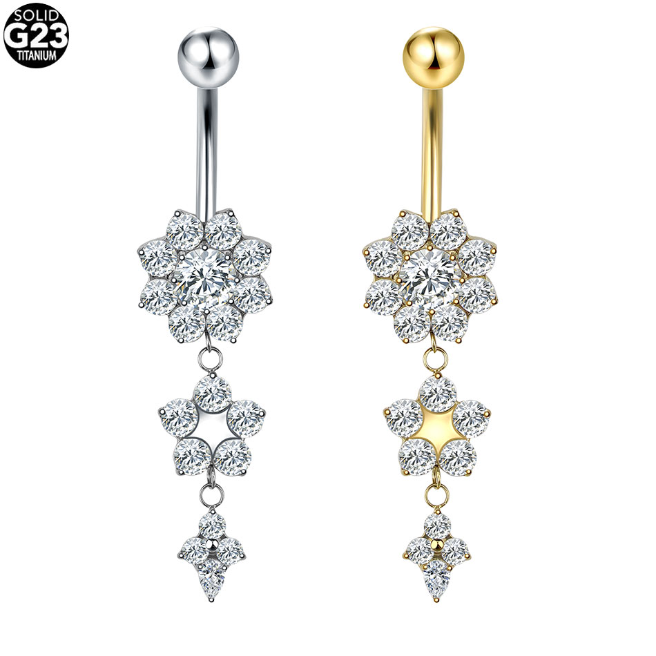 ต่างหูเจาะสะดือรูปหัวใจไทเทเนี - Belly Bar Titanium บทวิจารณ์และราคา
