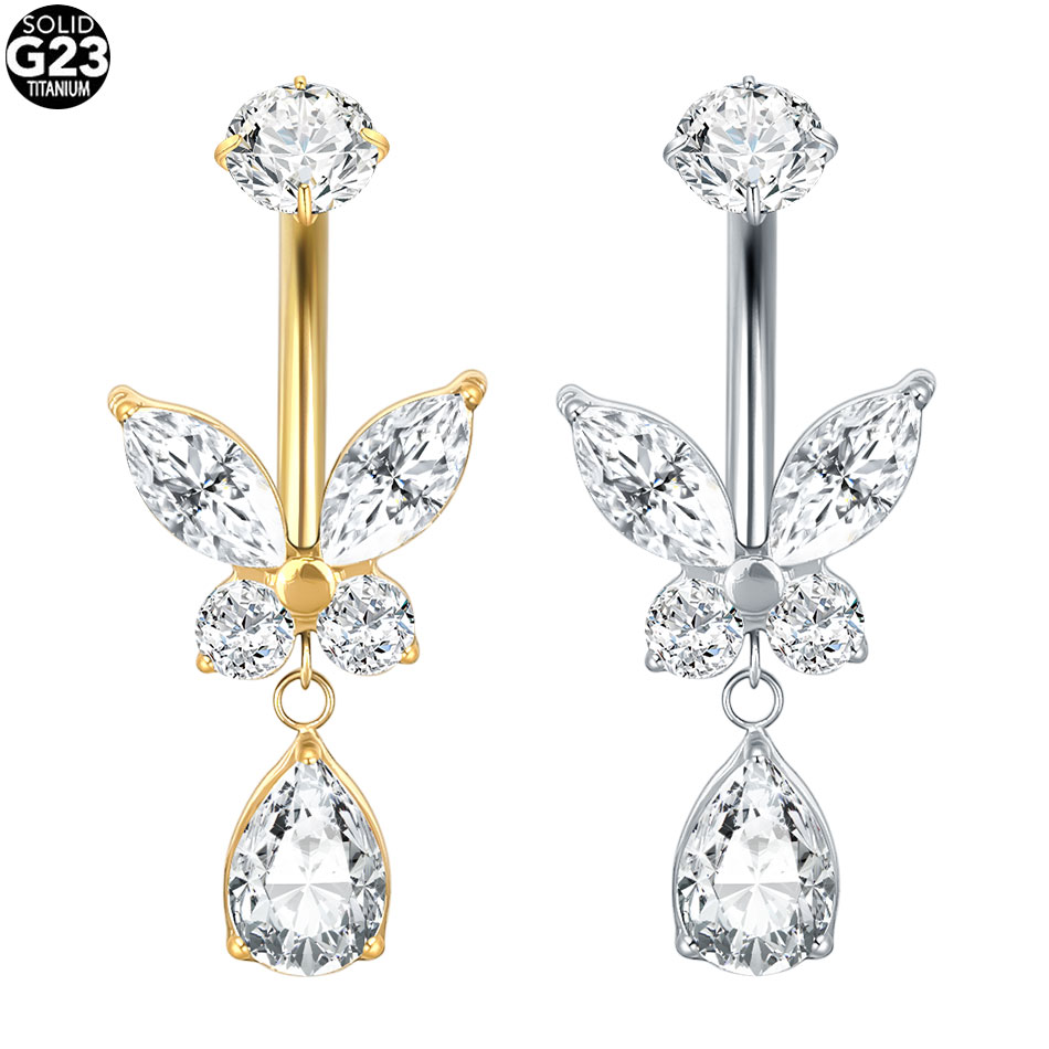 ต่างหูเจาะสะดือรูปหัวใจไทเทเนี - Belly Bar Titanium บทวิจารณ์และราคา