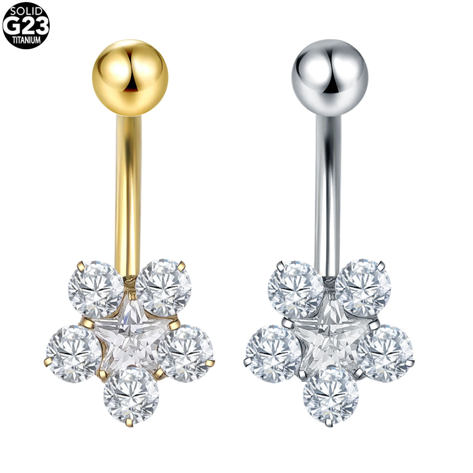 ต่างหูเจาะสะดือรูปหัวใจไทเทเนี - Belly Bar Titanium บทวิจารณ์และราคา