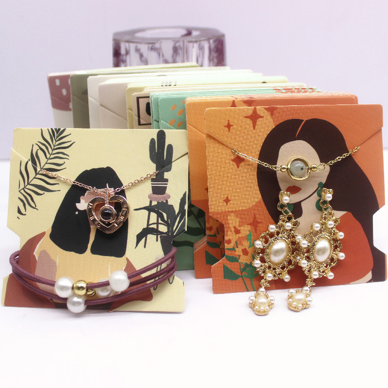 50ชิ้น7.4x7.4ซม. การ์ดกระดาษสี - Body Jewelry Holder บทวิจารณ์และราคา