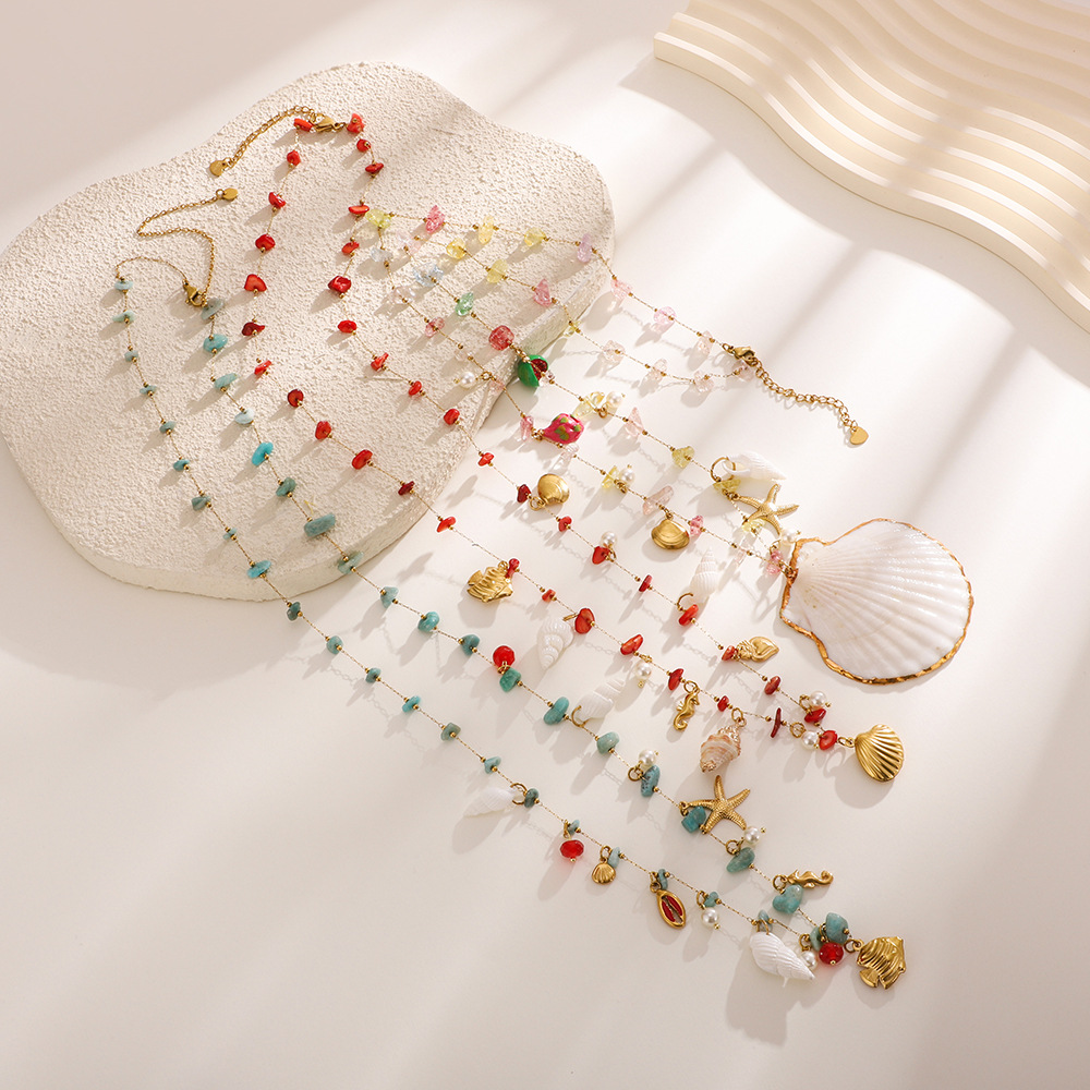 เข็มขัดโซ่ประดับจี้เปลือกหอยขน - Body Jewelry Gold Plated บทวิจารณ์และราคา