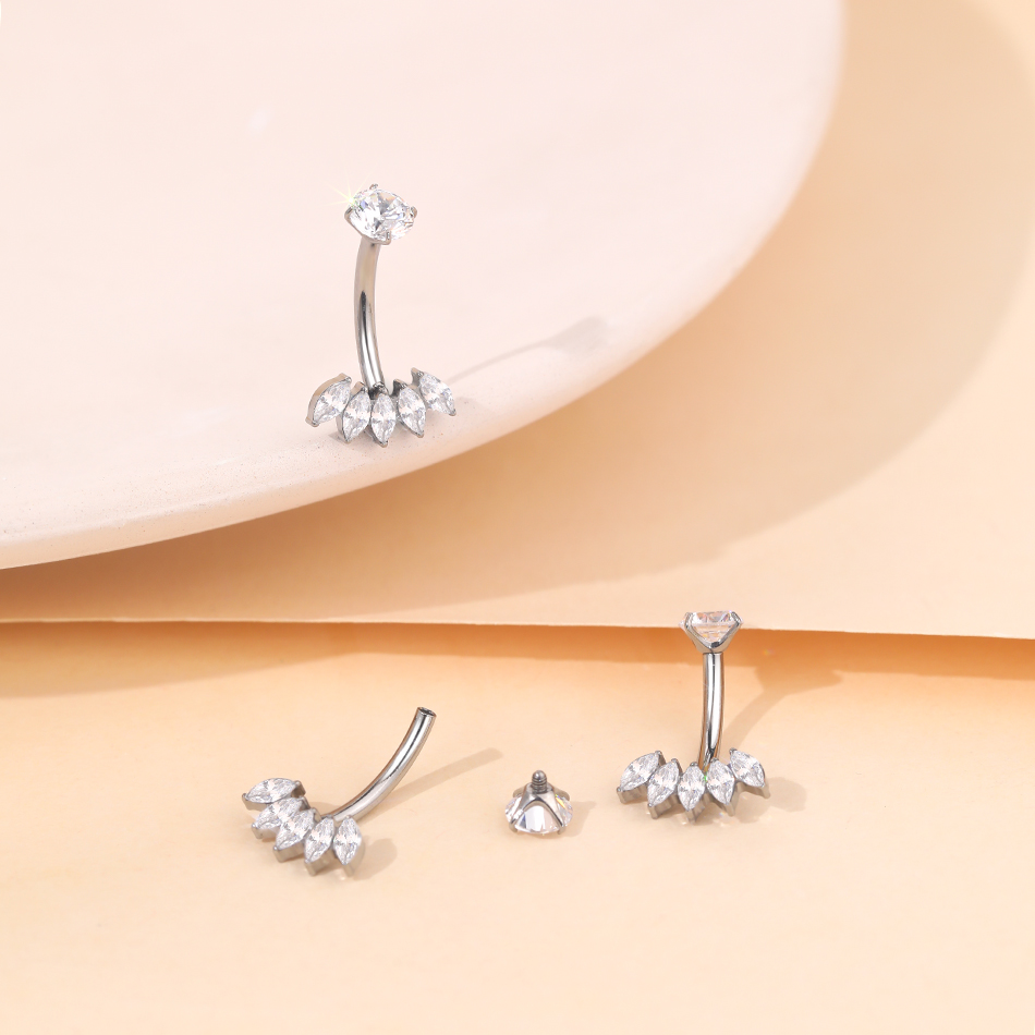 1 PC ไทเทเนียม Zircon Belly แห - Belly Bar Titanium บทวิจารณ์และราคา