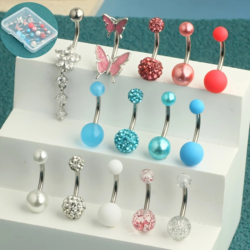 แหวนปุ่มท้อง 14 ชิ้น Navel Pie - Body Jewelry Jewelry Box บทวิจารณ์และราคา