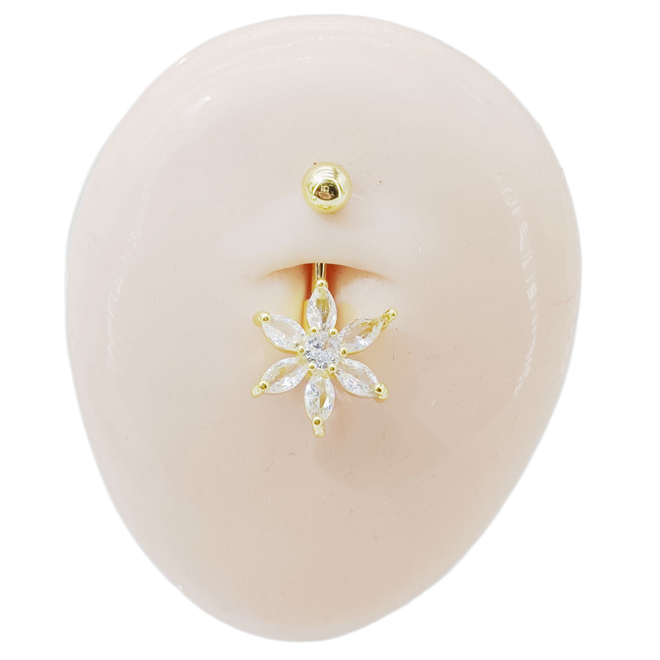 แหวนเจาะสะดือเหล็กกล้าศัลยกรรม - Belly Bar Titanium บทวิจารณ์และราคา