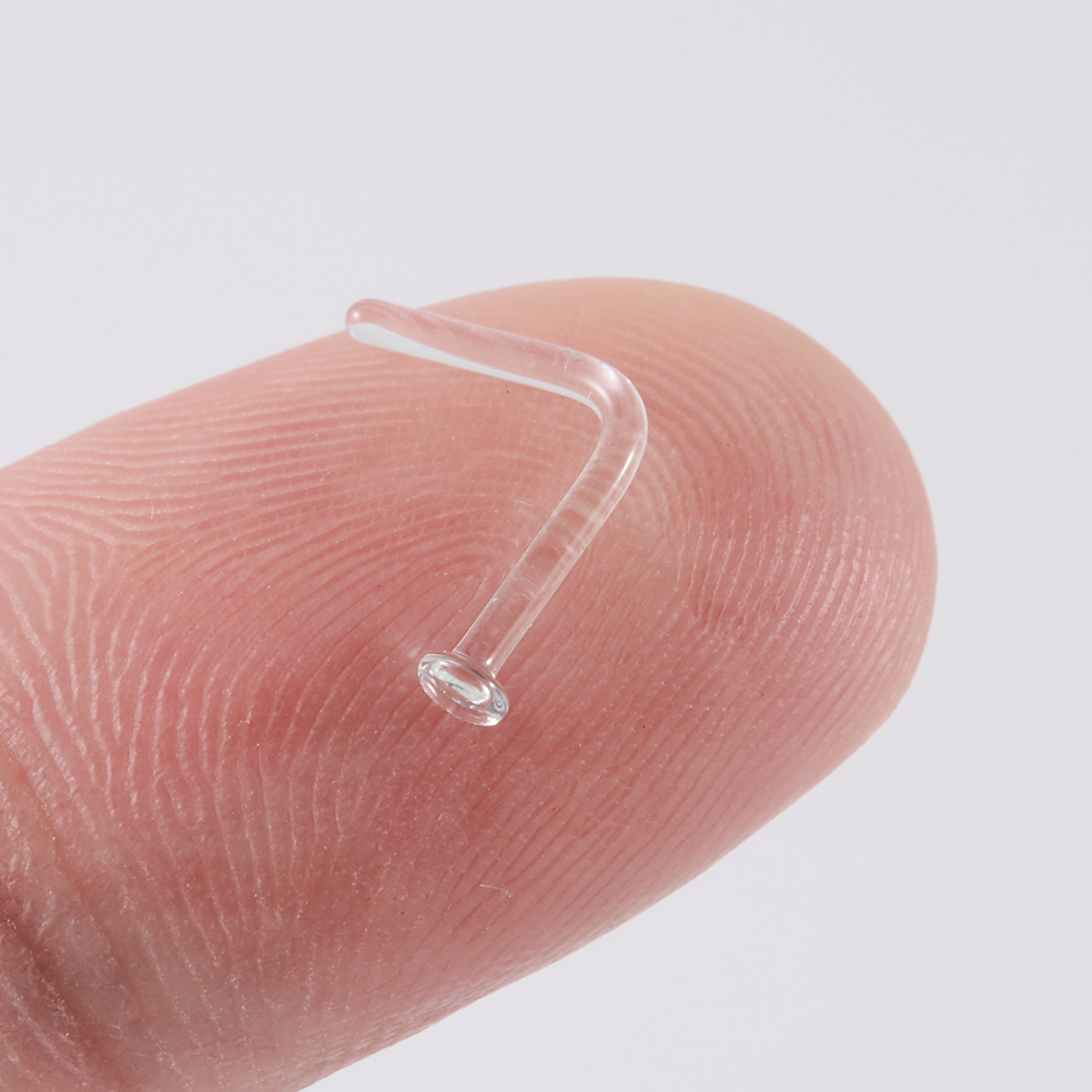 1PC Glass จมูกโปร่งใสแก้วตรงจม - Body Jewelry Storage บทวิจารณ์และราคา