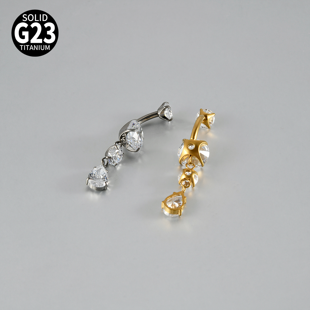 ต่างหูเจาะสะดือไทเทเนียมรูปดอก - Belly Bar Titanium บทวิจารณ์และราคา