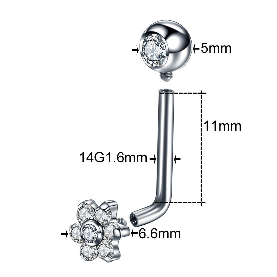 10 ชิ้น/ล็อตไทเทเนียมZircon Ch - Belly Bar Titanium บทวิจารณ์และราคา