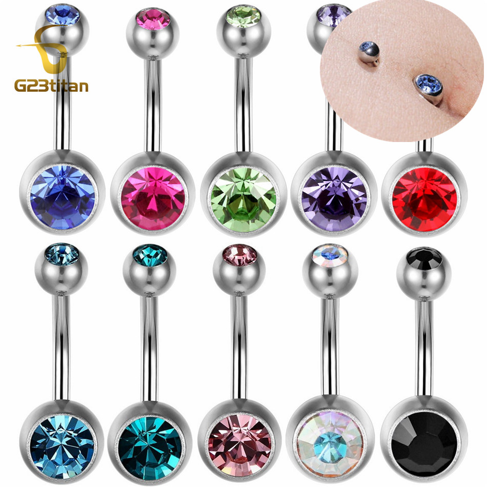 G23Titian 14G 8 มม.10 มม.12 มม - Belly Bar Titanium บทวิจารณ์และราคา