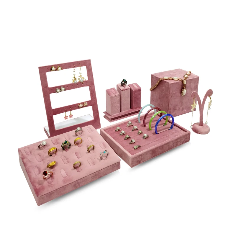 ใหม่กํามะหยี่สีชมพูเครื่องประด - Body Jewelry Holder บทวิจารณ์และราคา