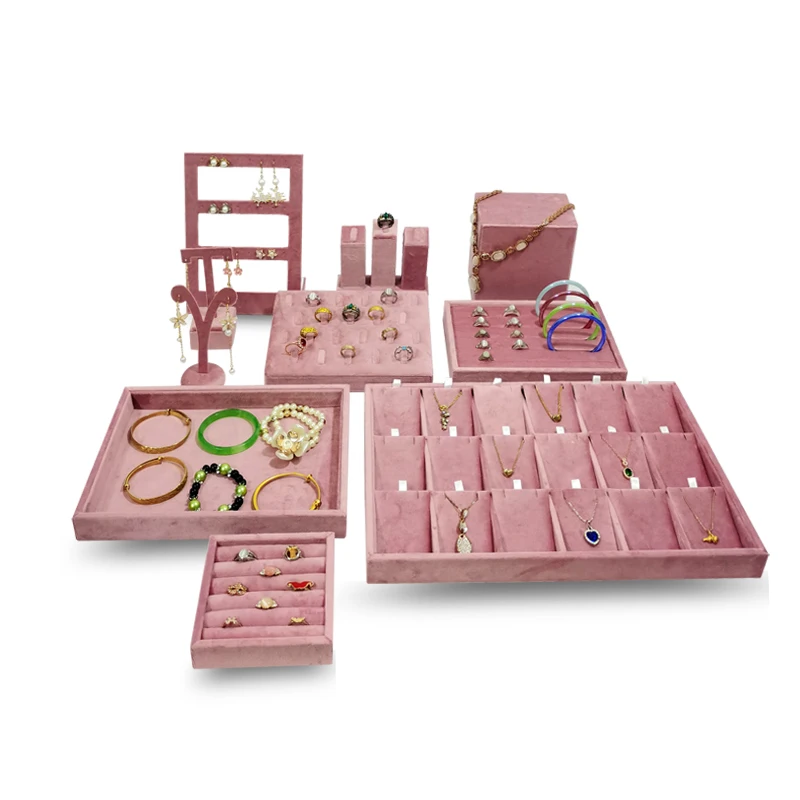 ใหม่กํามะหยี่สีชมพูเครื่องประด - Body Jewelry Holder บทวิจารณ์และราคา