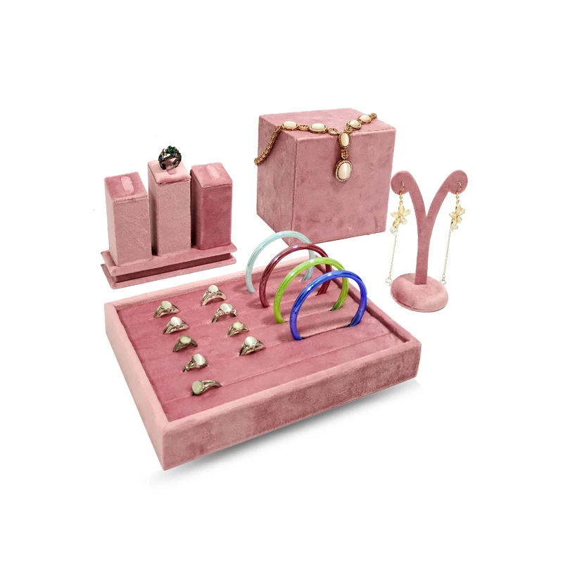 ใหม่กํามะหยี่สีชมพูเครื่องประด - Body Jewelry Holder บทวิจารณ์และราคา