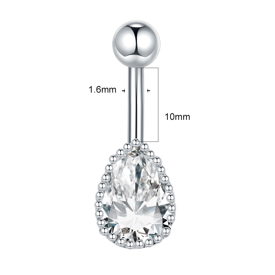    ต่างหูเจาะสะดือสำหรับผู้หญ - Belly Bar Titanium บทวิจารณ์และราคา