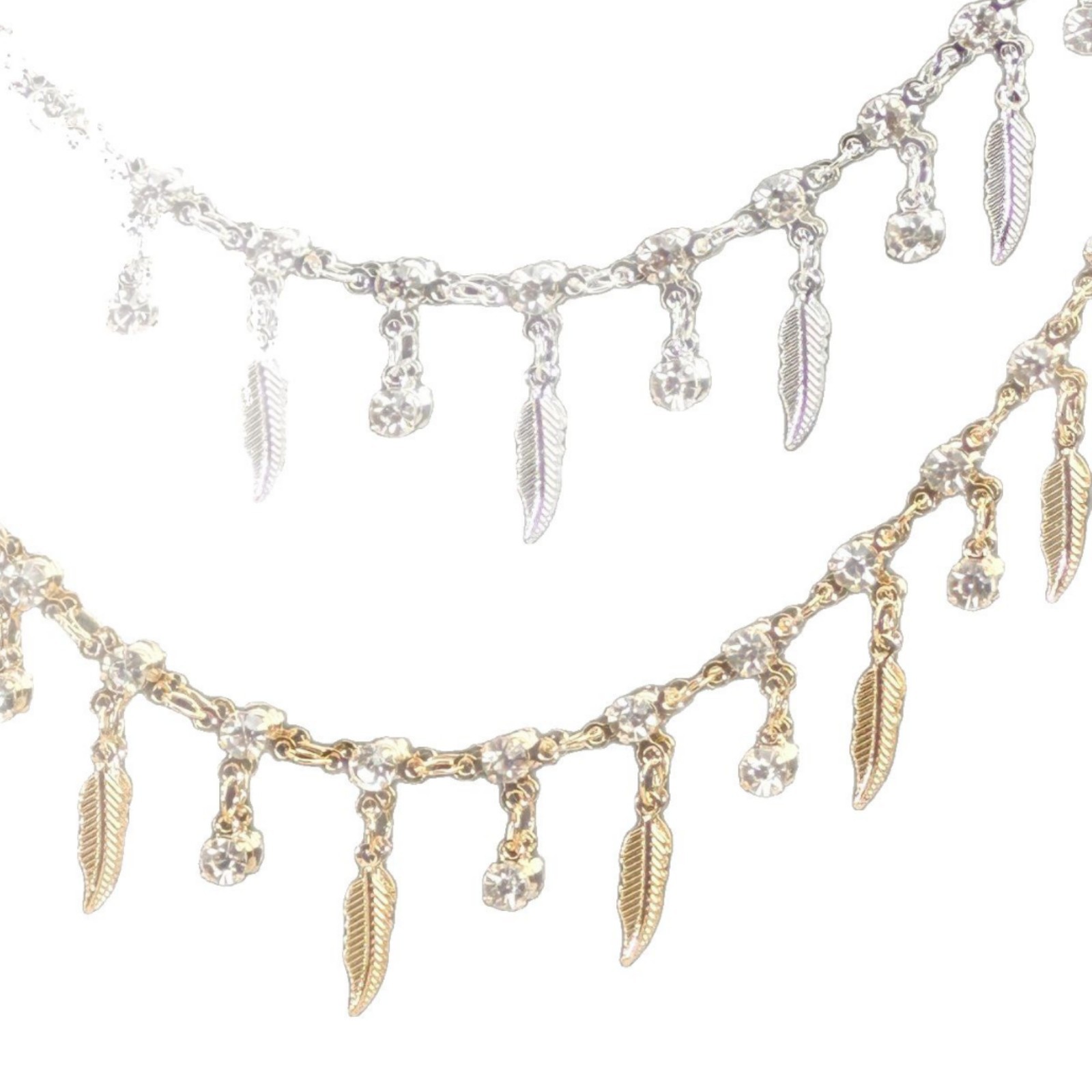 โซ่ขนนกเพชรรูปสามง่าม สีทอง KC - Body Jewelry Chain บทวิจารณ์และราคา