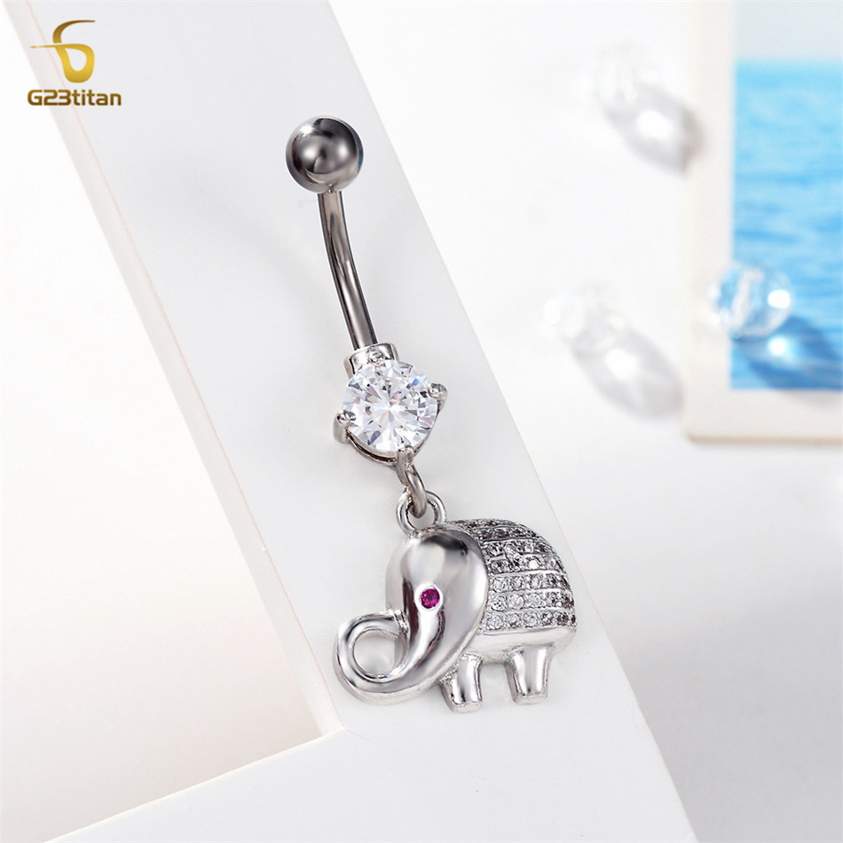 แหวนเจาะสะดือไทเทเนียม 14G สีเ - Belly Bar Titanium บทวิจารณ์และราคา