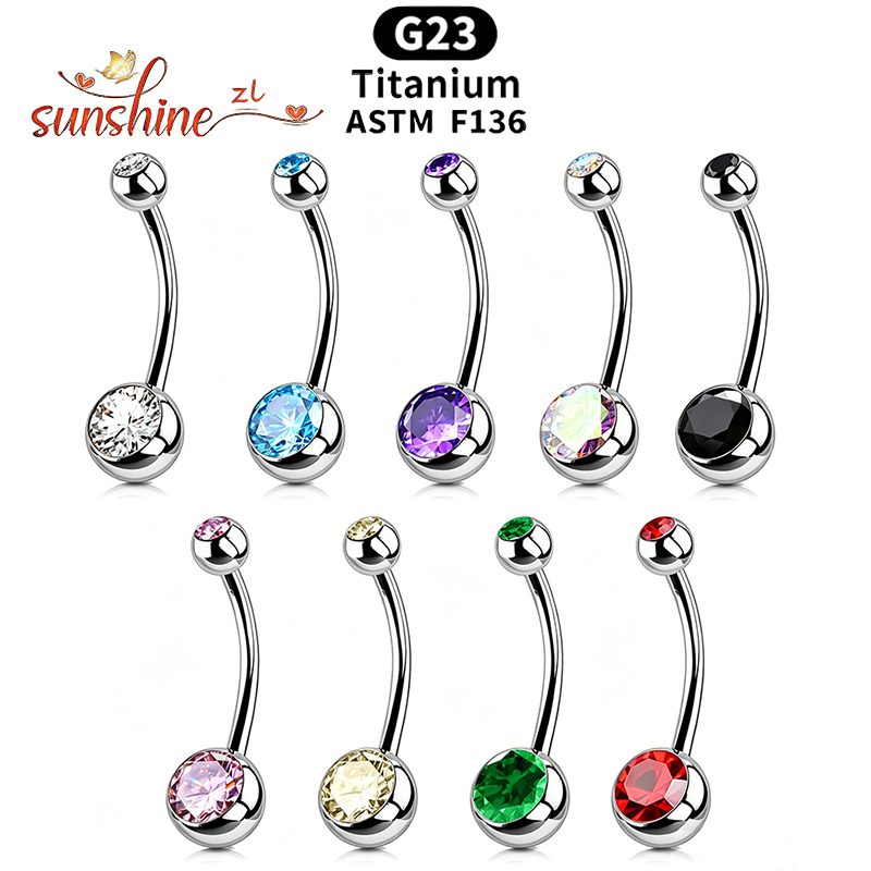 แหวนเจาะสะดือไทเทเนียม G23 ประ - Belly Bar Titanium บทวิจารณ์และราคา