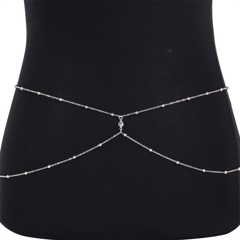 โซ่ประดับลูกปัดพลอยใสสำหรับผู้ - Qualiti Body Jewelry บทวิจารณ์และราคา
