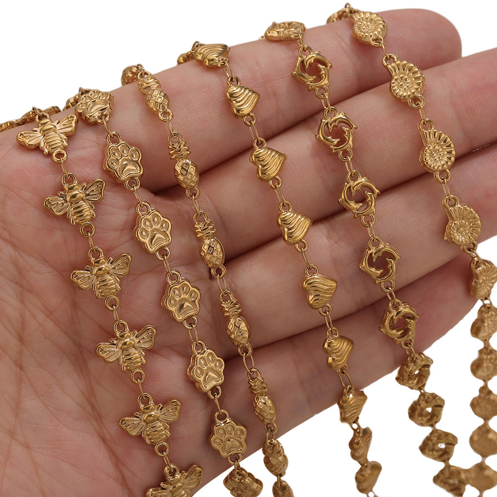 โซ่สแตนเลสเคลือบทอง PVD 1M ลาย - Body Jewelry Chain บทวิจารณ์และราคา