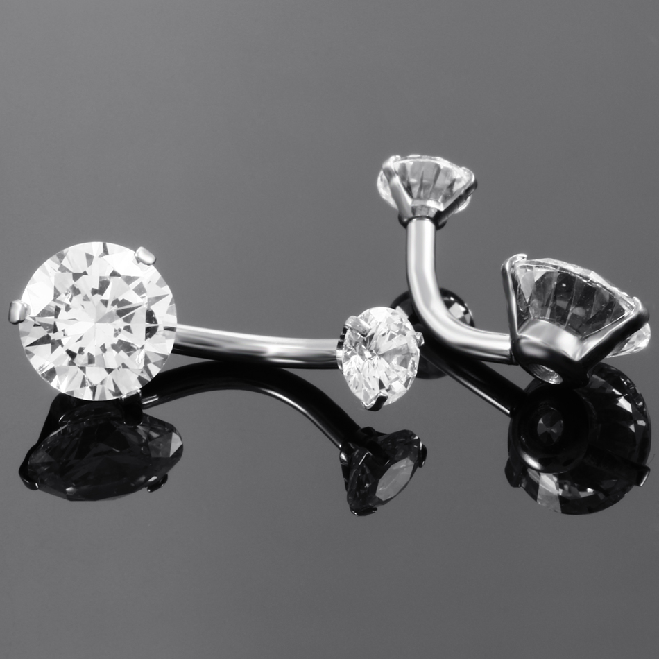 10PC Navel Piercing ต่างหูสแตน - Belly Bar Titanium บทวิจารณ์และราคา