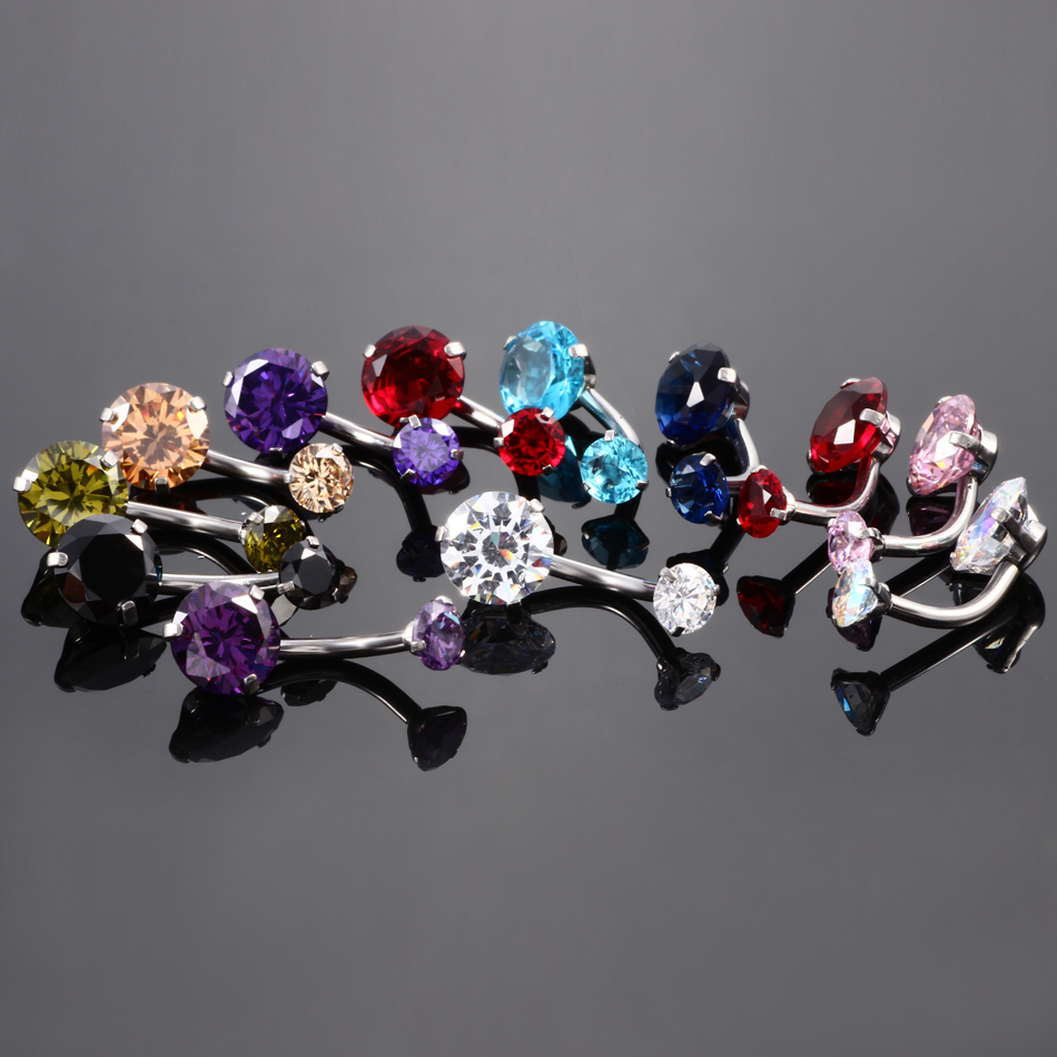 10PC Navel Piercing ต่างหูสแตน - Belly Bar Titanium บทวิจารณ์และราคา