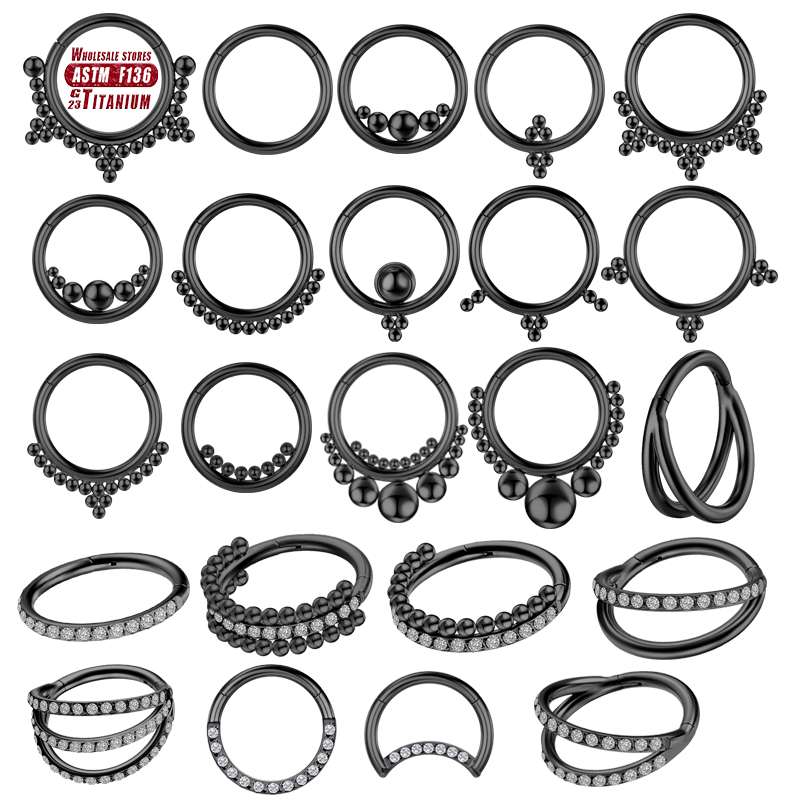 F136 ไทเทเนียมเจาะแหวนจมูกสีดํ - Body Jewelry Implant Grade บทวิจารณ์และราคา