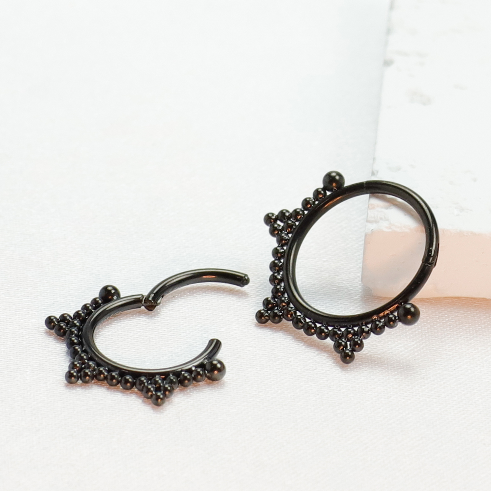 F136 ไทเทเนียมเจาะแหวนจมูกสีดํ - Body Jewelry Implant Grade บทวิจารณ์และราคา