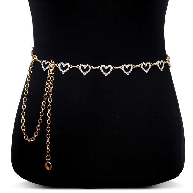 เข็มขัดคาดเอวรูปหัวใจประดับเพช - Body Jewelry Chain บทวิจารณ์และราคา