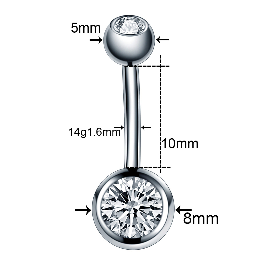 10 ชิ้น/ล็อต 14G ไทเทเนียม Nav - Belly Bar Titanium บทวิจารณ์และราคา