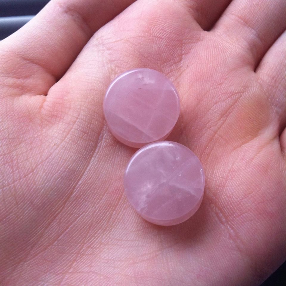 2Pc สีชมพู Quartz หินอุโมงค์เน - Body Jewelry Plus บทวิจารณ์และราคา