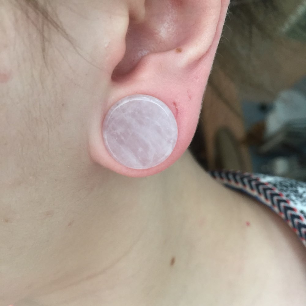 2Pc สีชมพู Quartz หินอุโมงค์เน - Body Jewelry Plus บทวิจารณ์และราคา