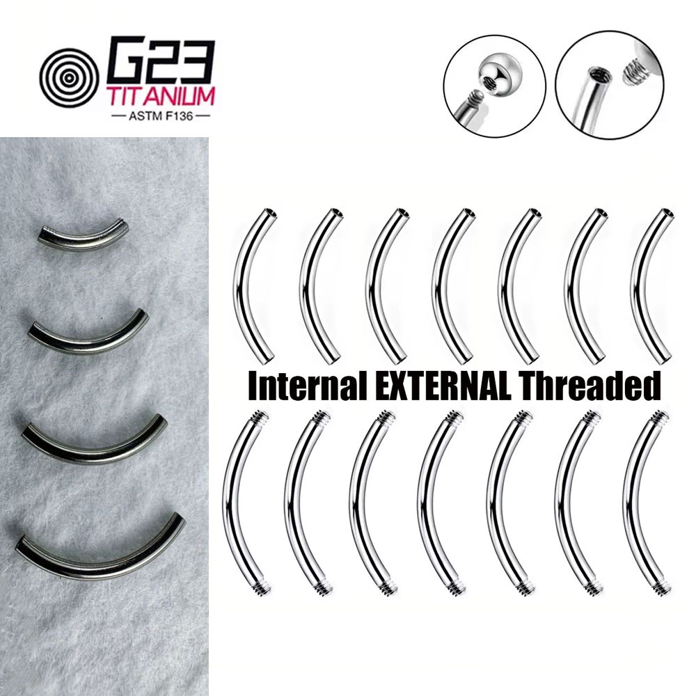 ขายส่ง 5/10/50pcs G23 ไทเทเนีย - Belly Bar Titanium บทวิจารณ์และราคา