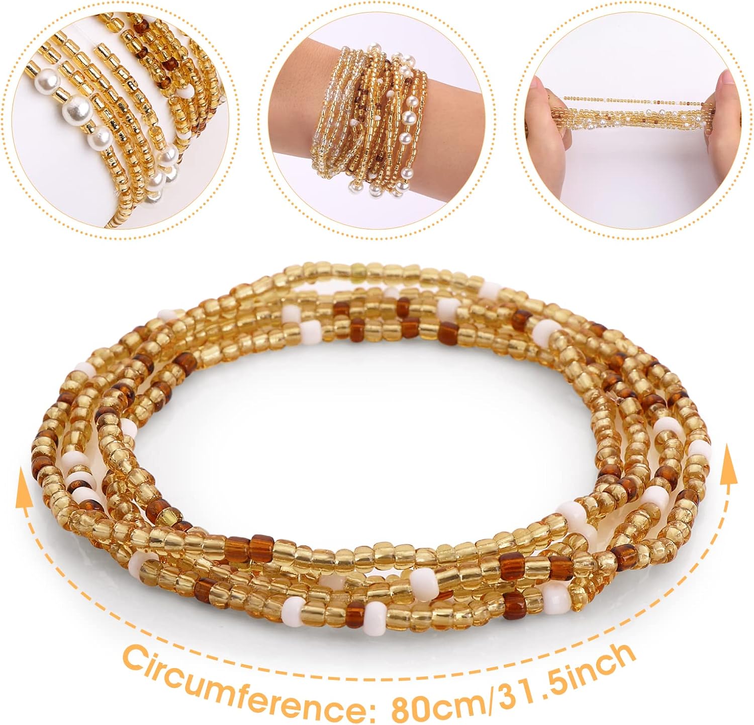 ลูกปัดคาดเอวสำหรับผู้หญิง ลูกป - Qualiti Body Jewelry บทวิจารณ์และราคา