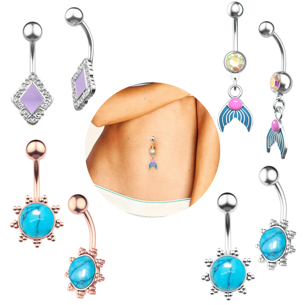 ซีรีย์ผีเสื้อโค้ง14กรัม CZs ห่ - Belly Bar Titanium บทวิจารณ์และราคา