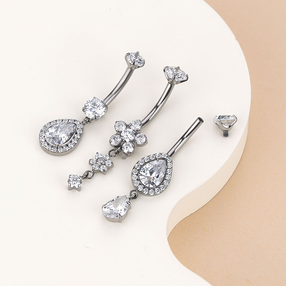 จิวสะดือไทเทเนียม G23 แบบห้อยป - Belly Bar Titanium บทวิจารณ์และราคา