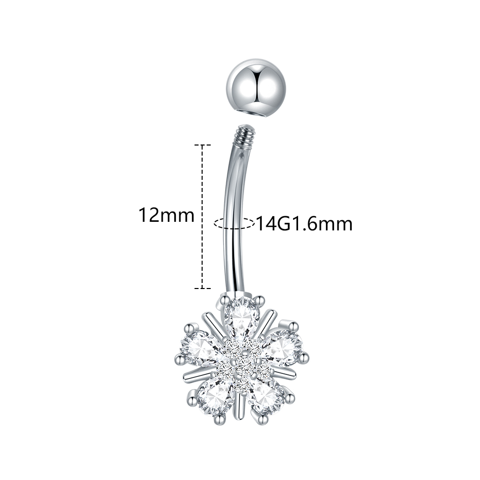 1 PC สแตนเลสสตีลแหวน Curve Nav - Belly Bar Titanium บทวิจารณ์และราคา